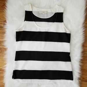 Loft black and white stripe tank